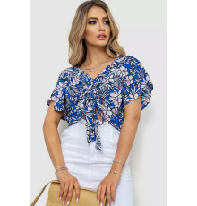 Блуза шифонова, колір синьо-рожевий, 244R069