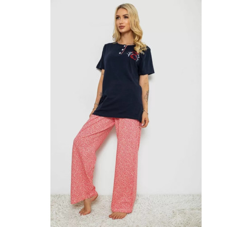 Женская пижама с принтом, цвет синий, 243R10365