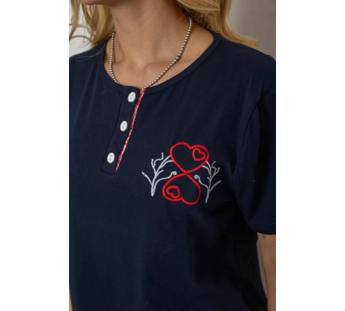 Женская пижама с принтом, цвет синий, 243R10365