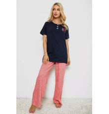 Женская пижама с принтом, цвет синий, 243R10365