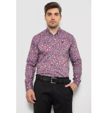 Сорочка чоловіча з принтом, колір бордовий, 214R2699