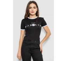 Футболка-топ жіноча з принтом, колір чорний, 244R614