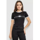 Футболка-топ жіноча з принтом, колір чорний, 244R614