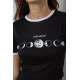 Футболка-топ жіноча з принтом, колір чорний, 244R614