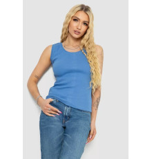 Женская майка в рубчик, цвет джинс, 238R117