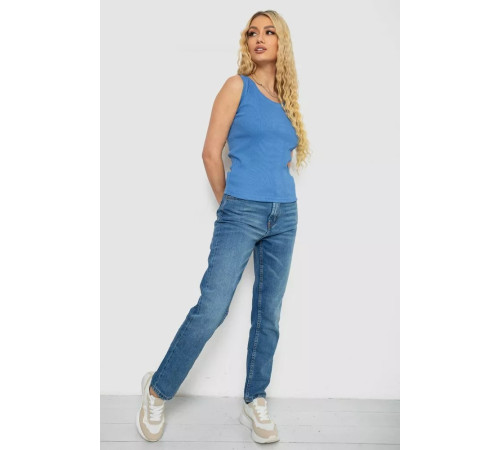 Женская майка в рубчик, цвет джинс, 238R117