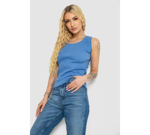 Женская майка в рубчик, цвет джинс, 238R117