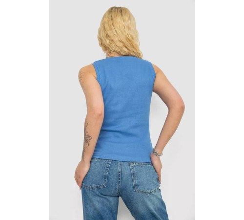 Женская майка в рубчик, цвет джинс, 238R117