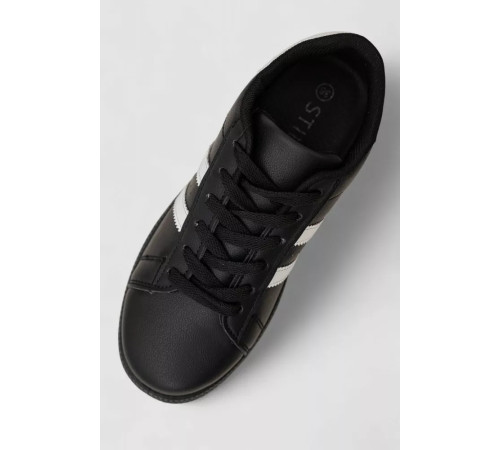 Кроссовки женские кожа, цвет черно-белый, 248RL2420-1