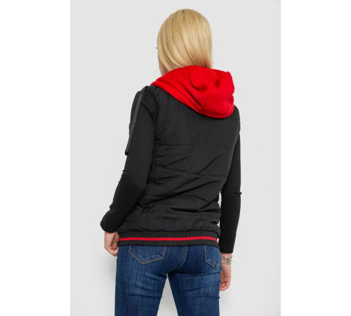 Жилет женский двусторонний, цвет черно-красный, 244R20166.