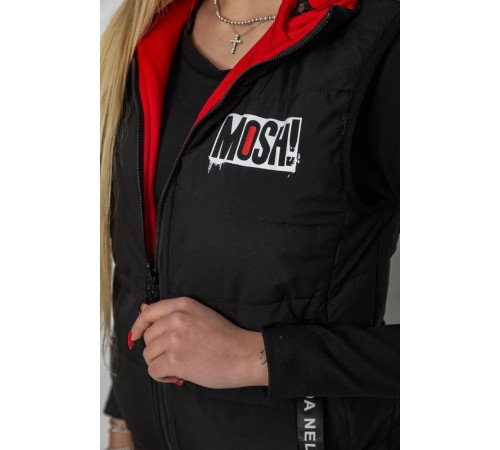 Жилет женский двусторонний, цвет черно-красный, 244R20166.