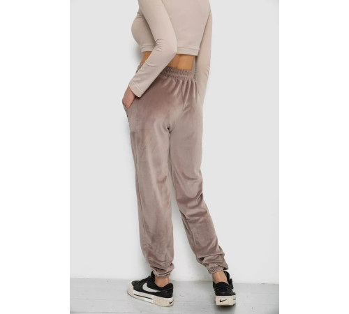 Штани жіночі велюрові, колір мокко, 238R58473-1