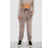 Брюки женские велюровые, цвет мокко, 238R58473-1