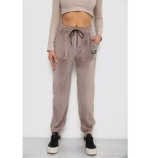 Брюки женские велюровые, цвет мокко, 238R58473-1