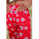 Жіночі бриджі на резинці, червоного кольору в принт, 172R66