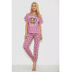 Піжама жіноча з принтом, колір пудровий, 243R15406