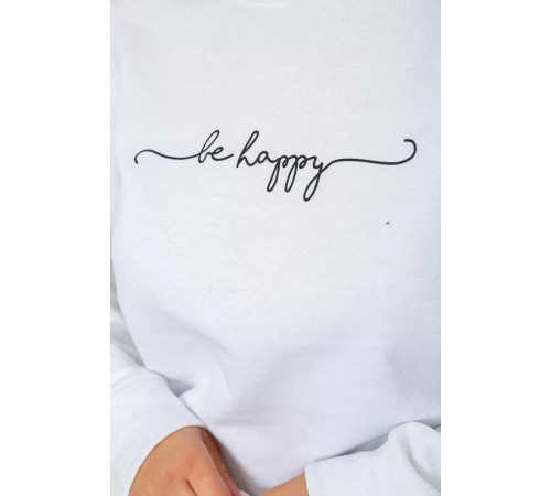 Світшот жіночий з принтом, колір білий, 238R57180