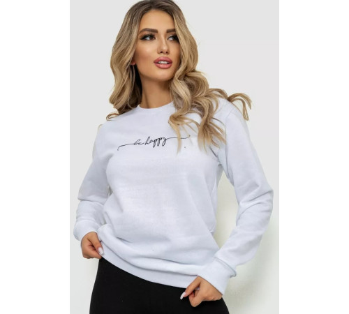 Світшот жіночий з принтом, колір білий, 238R57180