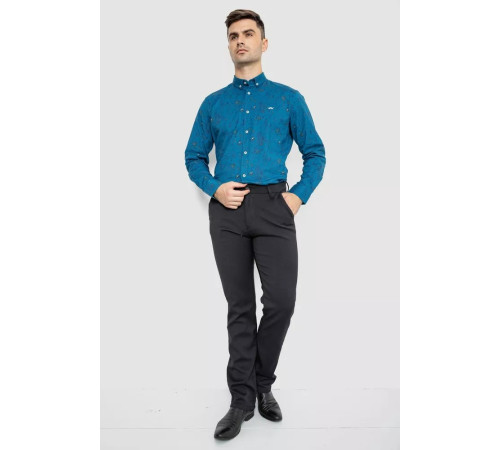 Сорочка чоловіча котонова повсякденна, колір синій, 247R419