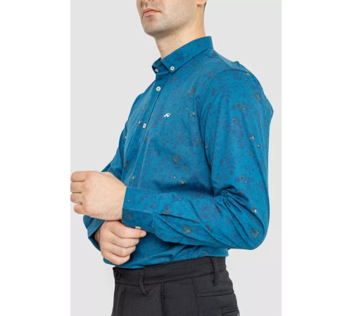 Сорочка чоловіча котонова повсякденна, колір синій, 247R419