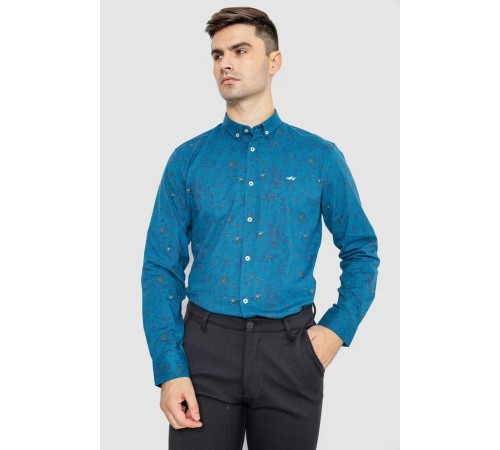 Сорочка чоловіча котонова повсякденна, колір синій, 247R419