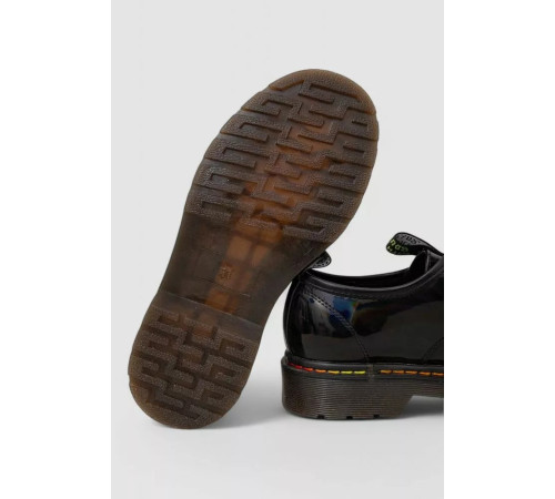 Лофери жіночі на шнурках лакові, колір чорний, 248RRT17-6