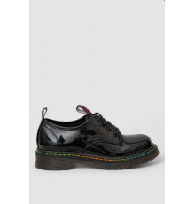 Лофери жіночі на шнурках лакові, колір чорний, 248RRT17-6