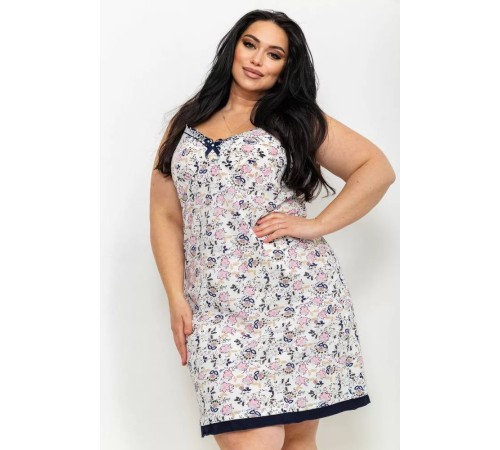 Ночная рубашка с цветочным принтом, цвет молочно-синий, 219RTA-330.