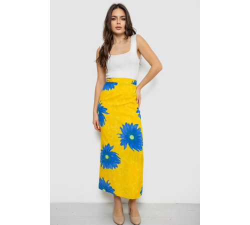 Спідниця вільного крою на запах, колір жовтий, 167R345