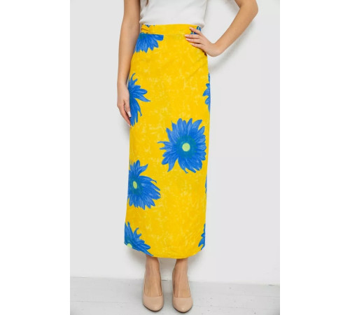 Спідниця вільного крою на запах, колір жовтий, 167R345