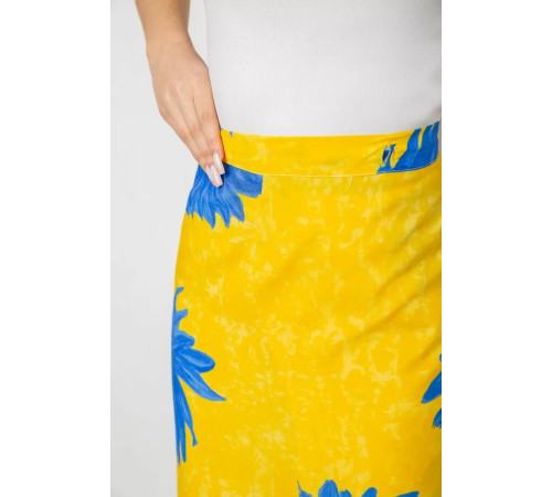 Спідниця вільного крою на запах, колір жовтий, 167R345
