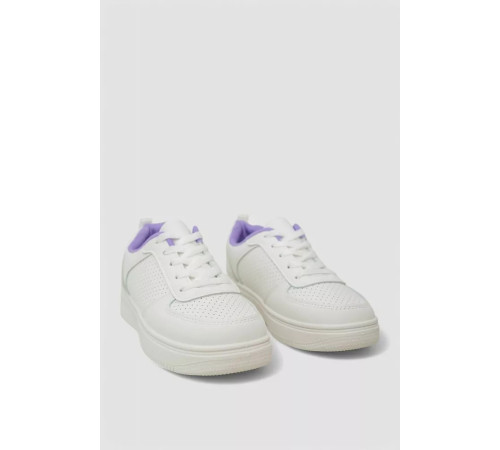 Кеди жіночі з перфорацією, колір біло-бузковий, 248RAJ120