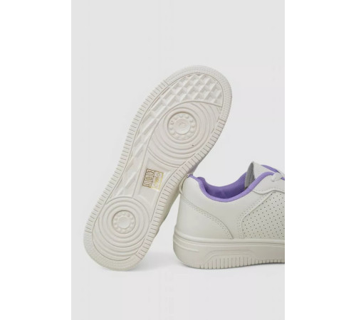 Кеди жіночі з перфорацією, колір біло-бузковий, 248RAJ120