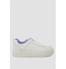 Кеди жіночі з перфорацією, колір біло-бузковий, 248RAJ120