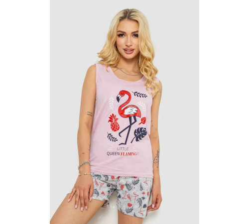 Женская пижама с принтом, цвет розовый, 243R5091