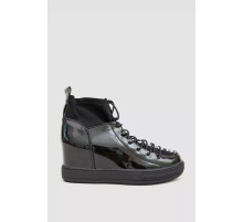 Туфли-сникерсы женские лаковые, цвет черный, 131RA80-1.