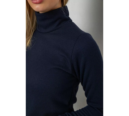 Гольф жіночий на флісі в рубчик, колір темно-синій, 238R329