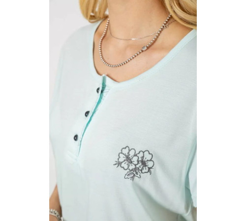 Женская пижама с принтом, цвет мятный, 243R6623