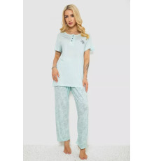 Женская пижама с принтом, цвет мятный, 243R6623