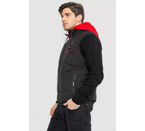 Жилетка чоловіча демісезонна двостороння, колір чорно-червоний, 244R99002