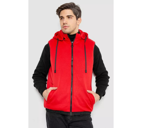 Жилетка чоловіча демісезонна двостороння, колір чорно-червоний, 244R99002