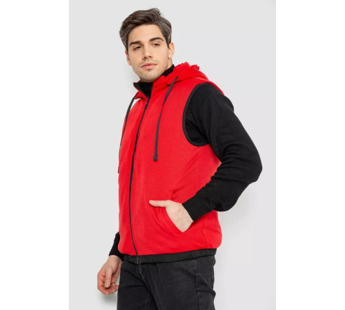 Жилетка чоловіча демісезонна двостороння, колір чорно-червоний, 244R99002