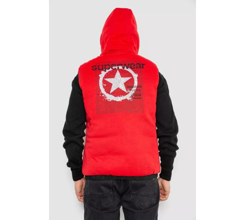 Жилетка чоловіча демісезонна двостороння, колір чорно-червоний, 244R99002