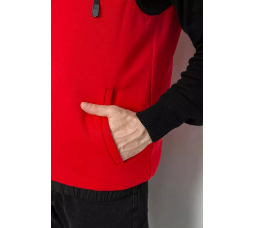 Жилетка чоловіча демісезонна двостороння, колір чорно-червоний, 244R99002