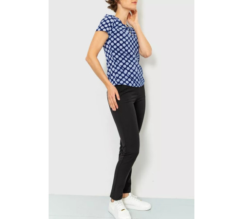 Блуза принтом, цвет сине-белый, 230R112-3.