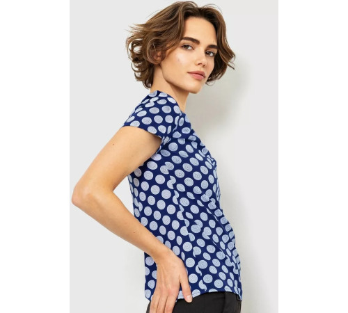 Блуза принтом, цвет сине-белый, 230R112-3.