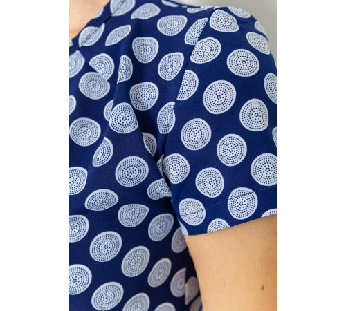 Блуза принтом, цвет сине-белый, 230R112-3.