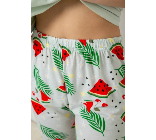 Женская пижама с принтом, цвет мятный, 243R2077