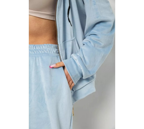 Спортивний костюм жіночий велюровий, колір блакитний, 238R107-1