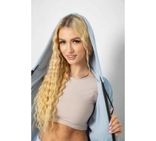 Спортивний костюм жіночий велюровий, колір блакитний, 238R107-1